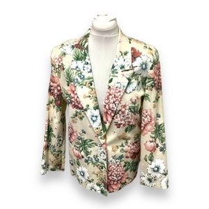 New U Attitude Women’s Floral Blazer VTG 80s ILGWU Union Made USA Cottagecore 12
